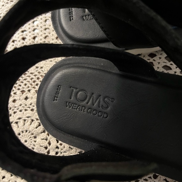Toms Unique Black Sandals , Leather Straps , Size 11, Sidney - Picture 5 of 7